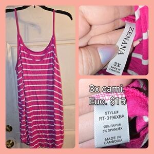Zenana Outfitters Fuchsia Striped Cami